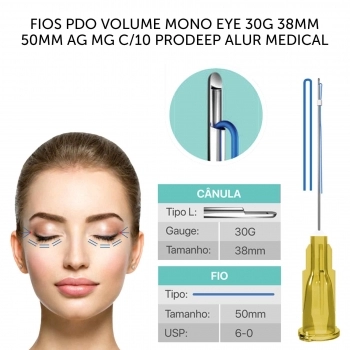 FIOS PDO VOLUME MONO EYE 30G 38MM 50MM AG MG C/10 PRODEEP ALUR MEDICAL