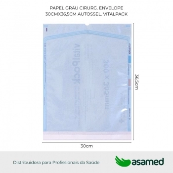 PAPEL GRAU CIRURG. ENVELOPE 30CMX36,5CM AUTOSSEL. VITALPACK