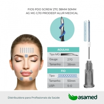 FIOS PDO SCREW 27G 38MM 50MM AG MG C/10 PRODEEP ALUR MEDICAL