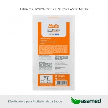 LUVA CIRURGICA ESTERIL Nº 7,5 CLASSIC MEDIX
