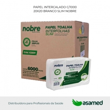 PAPEL INTERCALADO C/1000 20X20 BRANCO SLIM NOBRE