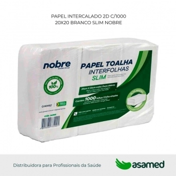 PAPEL INTERCALADO C/1000 20X20 BRANCO SLIM NOBRE