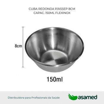 CUBA REDONDA P/ASSEP 8CM CAPAC. 150ML FLEXNOX