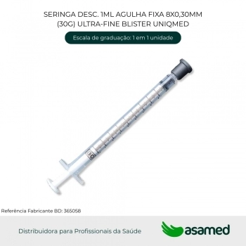 SERINGA GASOMETRIA HEPARINA DE LITIO + CALCIO 1ML LUER LOCK BD