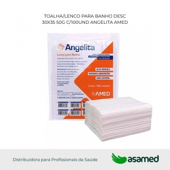 TOALHA/LENCO PARA BANHO DESC 30X35 50G C/100UND ANGELITA AMED