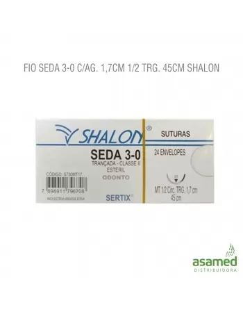 FIO SEDA 3-0 C/AG. 1,7CM 1/2 CORT 45CM SHALON