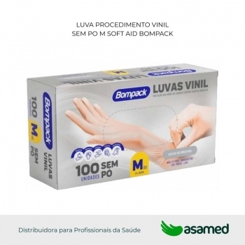 LUVA PROCEDIMENTO VINIL SEM PO M BOMPACK