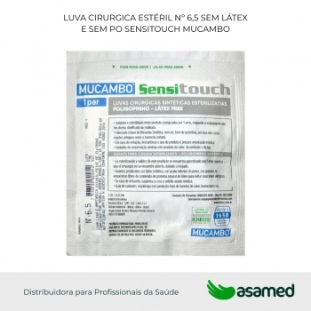 LUVA CIRURGICA ESTERIL Nº 6,5 SEM LATEX E SEM PO SENSITOUCH
