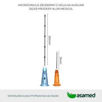 MICROCANULA 25GX50MM C/ AGULHA AUXILIAR 25GX3 PRODEEP ALUR MEDICAL