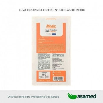 LUVA CIRURGICA ESTERIL Nº 8,0 CLASSIC MEDIX