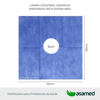 CAMPO CIR.ESTERIL 100X120CM FENESTRADO 10CM ESTERILIMED