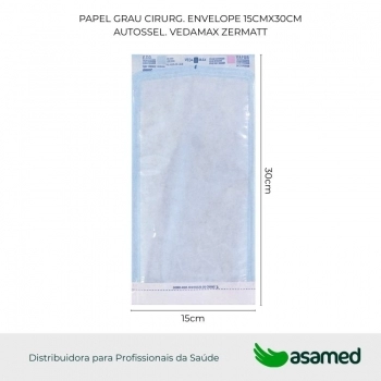 PAPEL GRAU CIRURG. ENVELOPE 15CMX30CM AUTOSSEL. ZERMATT