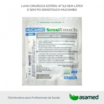 LUVA CIRURGICA ESTERIL Nº 6,5 SEM LATEX E SEM PO SENSITOUCH