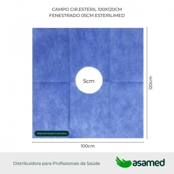 CAMPO CIR.ESTERIL 100X120CM FENESTRADO 10CM ESTERILIMED
