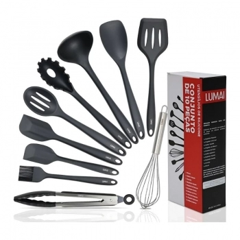 KIT DE UTENSILIOS DE COZINHA DE SILICONE MACIÇO MIAMI PREMIUM LUMAI