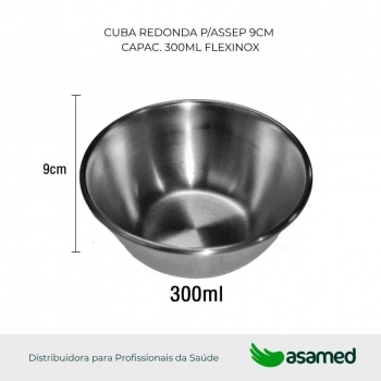 CUBA REDONDA P/ASSEP 9CM CAPAC. 300ML FLEXNOX