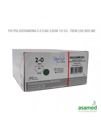 FIO POLIDIOXANONA 2-0 C/AG 2,6CM 1/2 CIL. 70CM BIOLINE