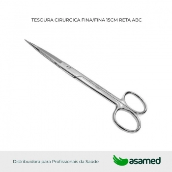 TESOURA CIRURGICA FINA/FINA 15CM RETA ABC