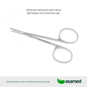 TESOURA SPENCER RETA 9CM (RETIRADA DE PONTOS) ABC