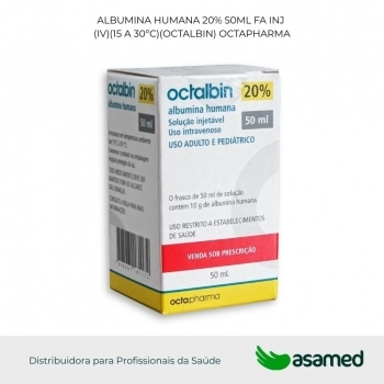 ALBUMINA HUMANA 20% 50ML FA INJ (IV)(15 A 30ºC)(OCTALBIN) OCTAPHARMA