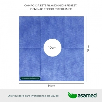 CAMPO CIR.ESTERIL 0,50X0,50M FENEST. 9,5CM NAO TECIDO (F08204) POLAR FIX