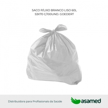 SACO P/LIXO BRANCO LISO 60L 53X70 C/100UND. GOEDERT