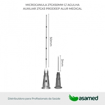 MICROCANULA 27GX50MM C/ AGULHA AUXILIAR 27GX3 PRODEEP ALUR MEDICAL