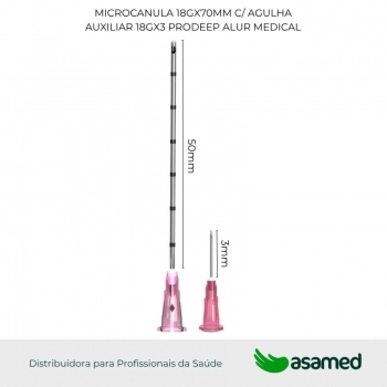 MICROCANULA 18GX70MM C/ AGULHA AUXILIAR 18GX3 PRODEEP ALUR MEDICAL