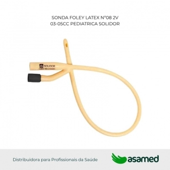 SONDA FOLEY LATEX Nº08 2V 03-05CC PEDIATRICA SOLIDOR