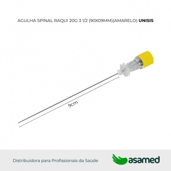 AGULHA SPINAL RAQUI 20G 3 1/2 (90X09MM)(AMARELO) UNISIS