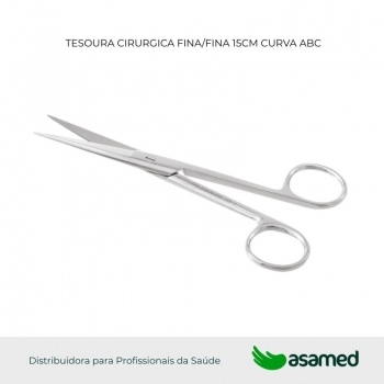 TESOURA CIRURGICA FINA/FINA 15CM CURVA ABC