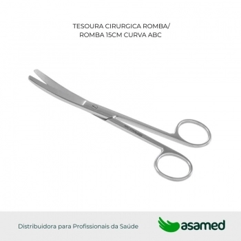 TESOURA CIRURGICA ROMBA/ROMBA 15CM CURVA ABC
