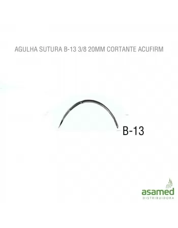 AGULHA SUTURA B-13 3/8 20MM CORTANTE ACUFIRM