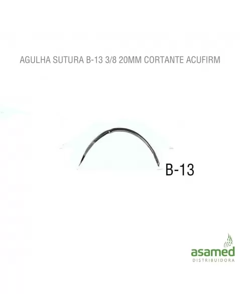 AGULHA SUTURA B-13 3/8 20MM CORTANTE ACUFIRM