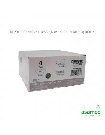 FIO POLIDIOXANONA 0 C/AG 3,5CM 1/2 CIL. 70CM BIOLINE