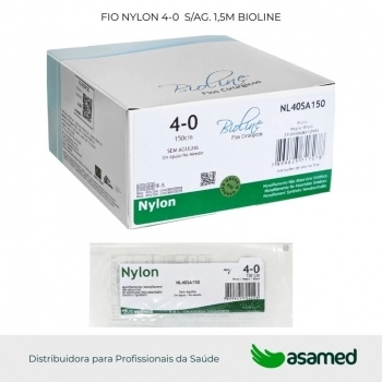 FIO NYLON 4-0 S/AG. 1,5M BIOLINE