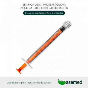 SERINGA DESC. 1ML SEM AGULHA LUER LOCK LATEX FREE SR