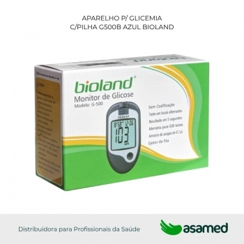 APARELHO P/ GLICEMIA C/PILHA G500 AZUL BIOLAND