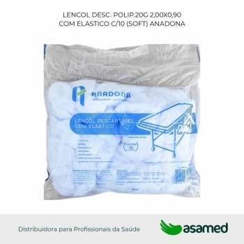 LENCOL DESC. POLIP.20G 2,00X0,90 COM ELASTICO C/10 (SOFT) ANADONA