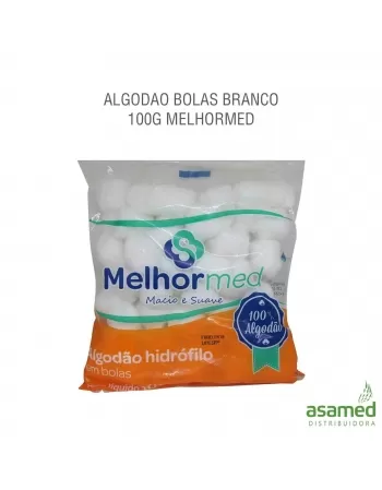 ALGODAO BOLAS BRANCA 100G MELHORMED