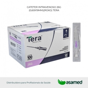 CATETER INTRAVENOSO 26G (0,60X19MM)(ROXO) TERA