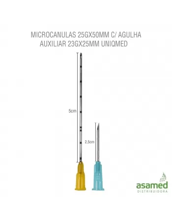 MICROCANULAS 25GX50MM C/ AGULHA AUXILIAR 23GX1 UNIQMED