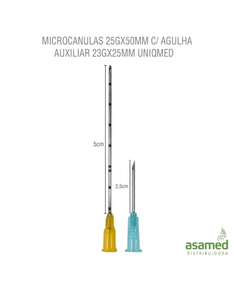 MICROCANULAS 25GX50MM C/ AGULHA AUXILIAR 23GX1 UNIQMED