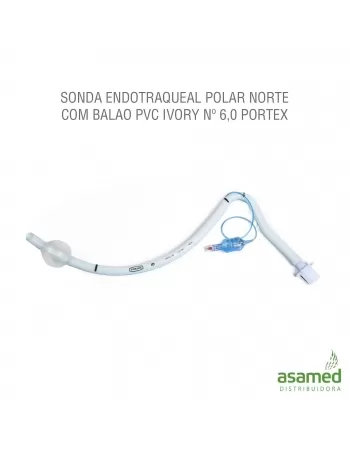 SONDA ENDOTRAQUEAL POLAR NORTE COM BALAO PVC IVORY Nº 6,0 PORTEX