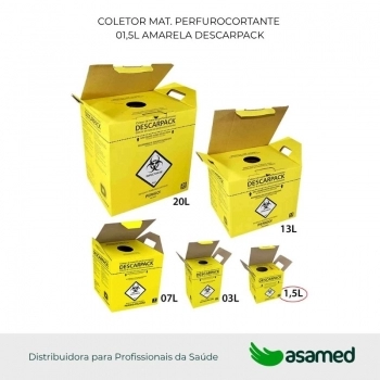 COLETOR MAT. PERFURO CORTANTE 01,5L DESCARPACK