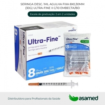 SERINGA DESC. 1ML AGULHA FIXA 8X0,30MM(30G) ULTRA-FINE II C/10 EMBECTA/BD