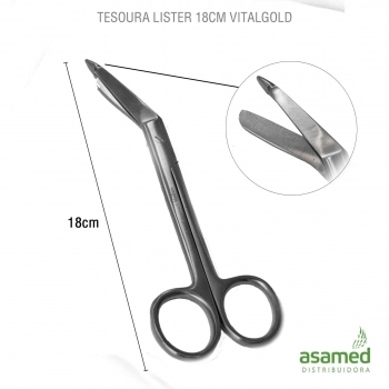 TESOURA LISTER 18CM VITALGOLD