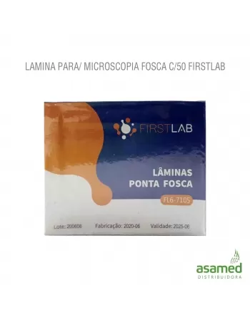 LAMINA P/MICROS. FOSCA LAPIDADA C/50 FIRSTLAB