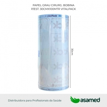 PAPEL GRAU CIRURG. BOBINA P/EST. 15CMX100MTR VITALPACK
