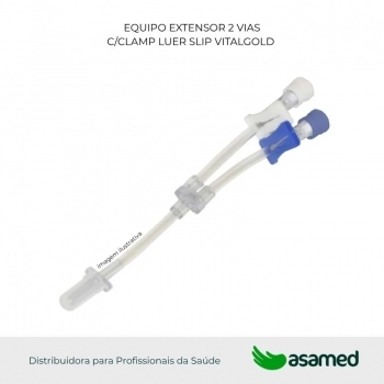 EQUIPO EXTENSOR 2 VIAS C/CLAMP LUER SLIP VITALGOLD